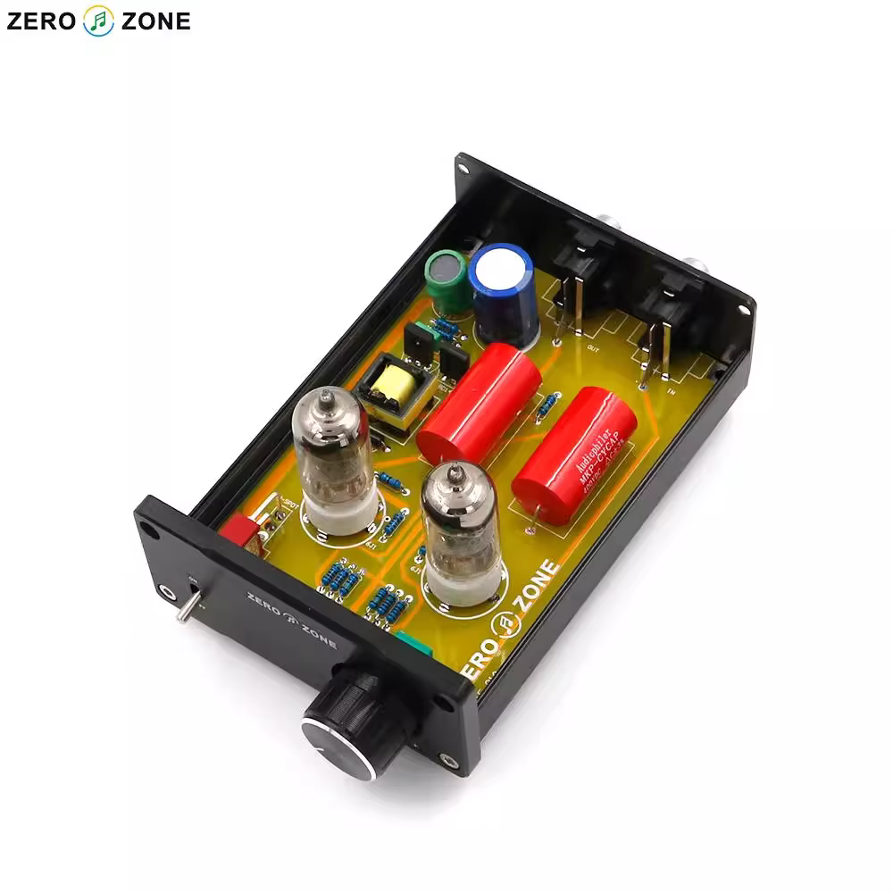 TE-01 black mini HIFI DIY 6J2 Vacuum Tube stereo Audio Preamplifier