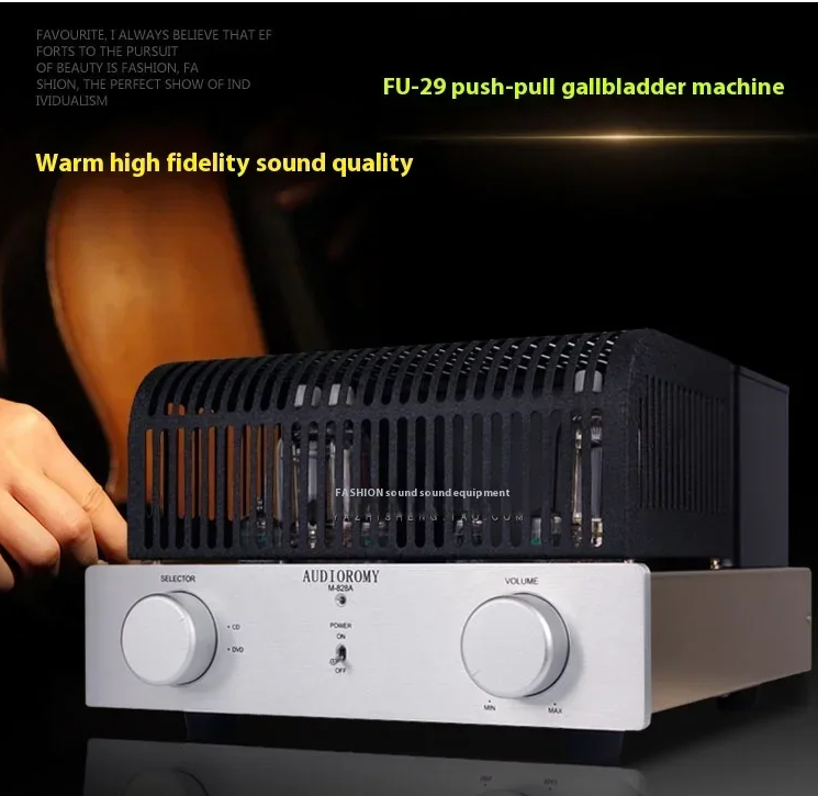 Handmade FU29 hifi Push-pull Tube Amplifier 30W+30W, FU-29X2, 6H3NX4 HIFI home Tube Amplifier, Manual Scaffolding. Input Sensitivity: 200mV