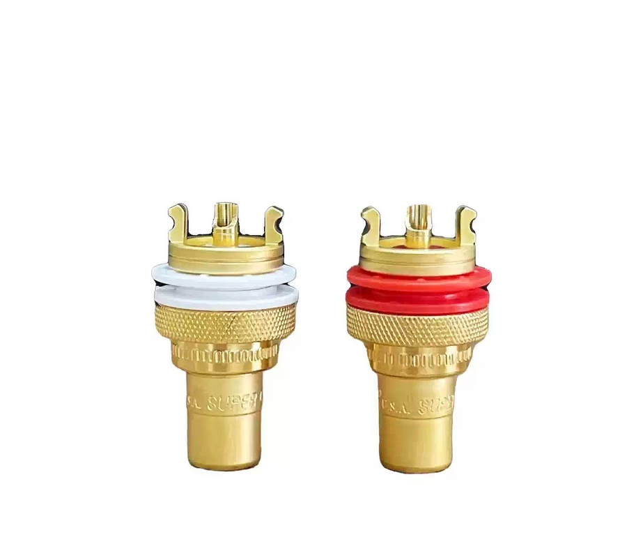 One pair Original American CMC-805-2.5F-G pure copper RCA Sand gold plating