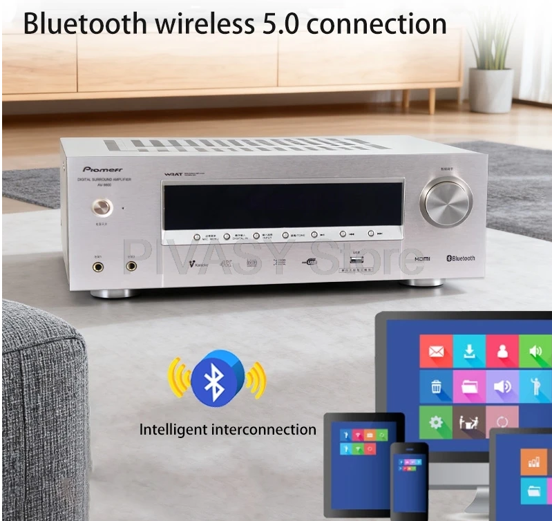 1200W Amplifier Bluetooth Amp SNR85dB Sound Amplifier HDMI 4K ARC Optical Coaxial DSP For Karaoke 5.1 Channel Home Theater KTV