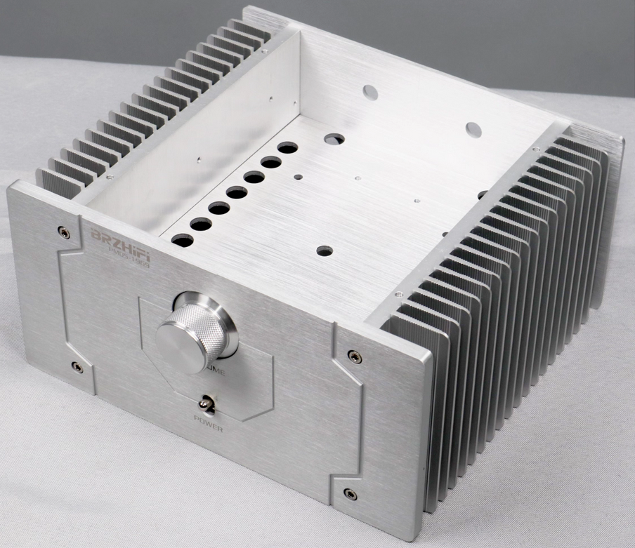 Exquisite can installable Weiliang 1969 all aluminum power amplifier DIY chassis vu meter amp box with both side heatsink