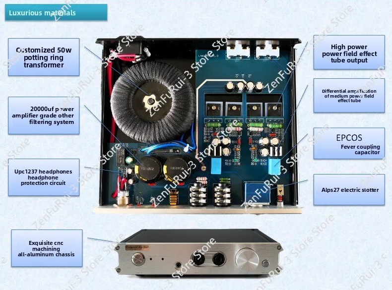 LA6 pure class A headphone amplifier Pass constant current source field-effect transistor output high current and high voltage headphone amplifier
