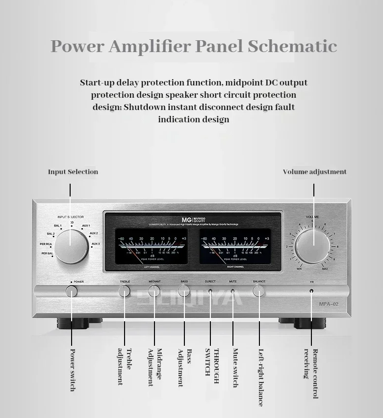 30W+350W High power MPA-02 Class A B Hi-Fi Integrated Amplifier Fully Balanced with Tone Support Remote Control Amplifier