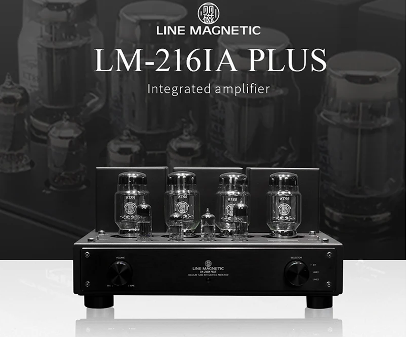 Line magnetic LM-216IA PLUS 12AU7 KT88 Vacuum Tube Amplifier Bluetooth HiFi Power Amplifier 45W +45W Merged Amp Audio