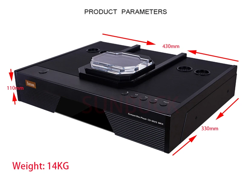 Music CD-MU13 MKIII HIFI CD Turntable Player USB Bluetooth Input Balanced CD carousel Player Top Push Cover 9038 Decod