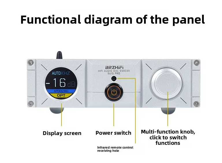 2026 latest Weiliang SU15PRO audio dac decoder hifi fever ES9039Q2M bluetooth 5.4 balanced outpu twith DC12V adapter