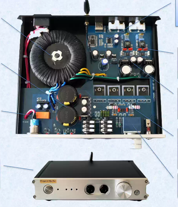 L1794A5 PCM1794USB Bluetooth LA5 Pure Class A High Current Decoding Headphone Amplifier All-in-one Machine 6.5mm jack