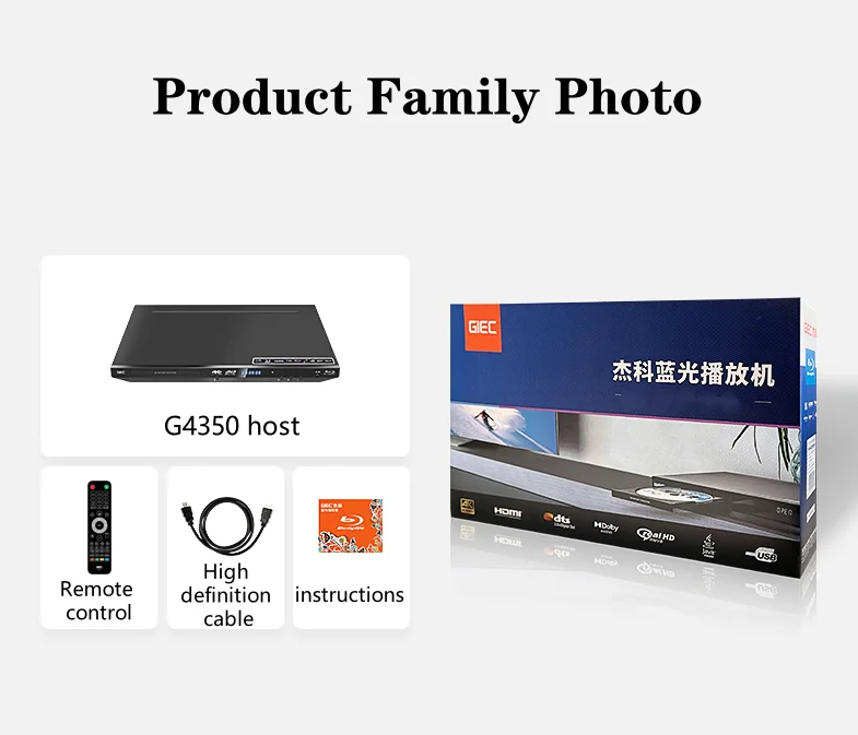 NEW GIEC BDP-G4350 4K Blu Ray Player 3D HD DVD Player CD Hard Disk Player Panoramic Sound