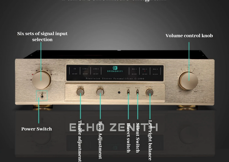 NEW Reference Accuphase C-2000 Class A Fully Balanced Preamplifier Hi-Fi Preamplifier Treble and Bass Adjustment with Remote Control