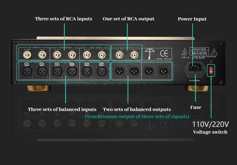 NEW Reference Accuphase C-2000 Class A Fully Balanced Preamplifier Hi-Fi Preamplifier Treble and Bass Adjustment with Remote Control