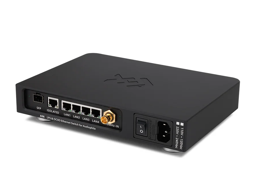 LHY AS6 Audio HIFI Ethernet Switch LPS linear Power Supply OCXO Constant Temperature Crystal Oscillator+LT3042+PNP+10/100/1000M
