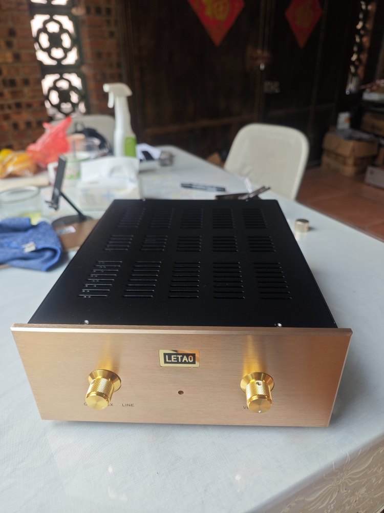 LETAO/AN High-end Audiophile tube preamp chassis DIY amplifier case champagne gold front panel