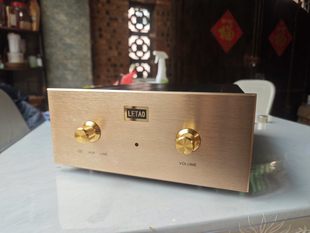 LETAO/AN High-end Audiophile tube preamp chassis DIY amplifier case champagne gold front panel