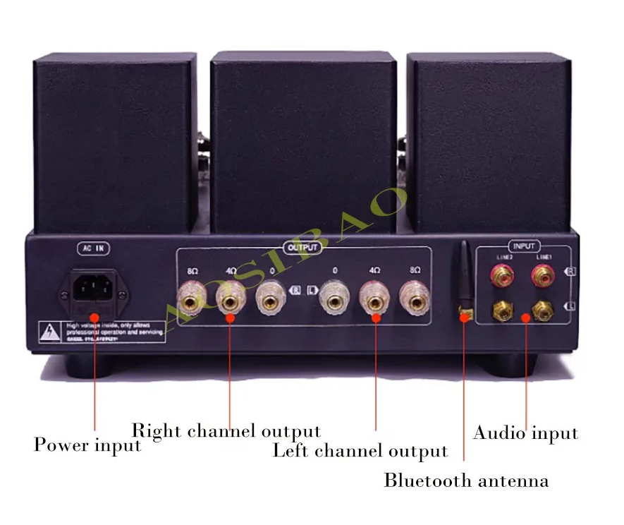 Class A Tube Amplifier EL34 Push-pull Amplifier Bluetooth 5.0 HiFi High Power Amplifier Home Audio VU Meter amplifier