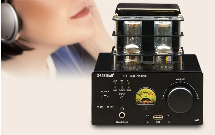 80W+80W HiFi Tube Amplifier High Power Fever Amplifier Audio Speaker Amplifier for Home Theater with Bluetooth 5.0 Ear Amplifier