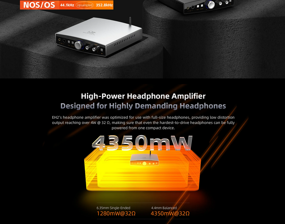 SHANLING EH2 24-bit Architecture R2R DAC AMP Desktop Decoder Headphone Amplifier Bluetooth 5.2 LDAC Hi-Res Audio PCM768 DSD512