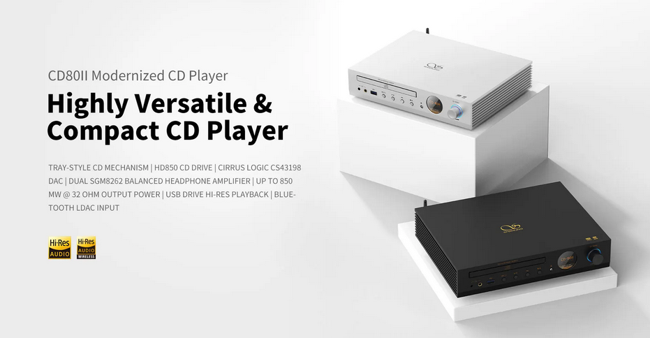 SHANLING CD80ll MQA CD Player Phillips Drive ES9219MQ DAC LTA8092 Amplifier chip Hi-Res Audio Bluetooth Input LDAC