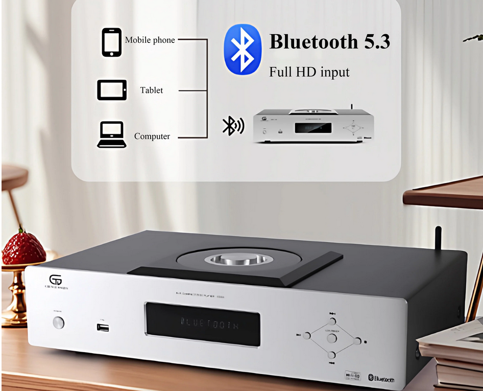 CD50HIFI Professional CD Player with Bluetooth 5.3 SC6137 DAC Chip High-End Balanced CD Music Player DA11 Drive Mechanism