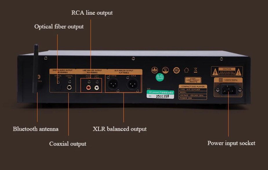 HIFI Professional CD Player Bluetooth 5.3 DA11 Movement Lossless Home CD Turntable USB Read OPA1612 Op Amp Toroidal Transformer