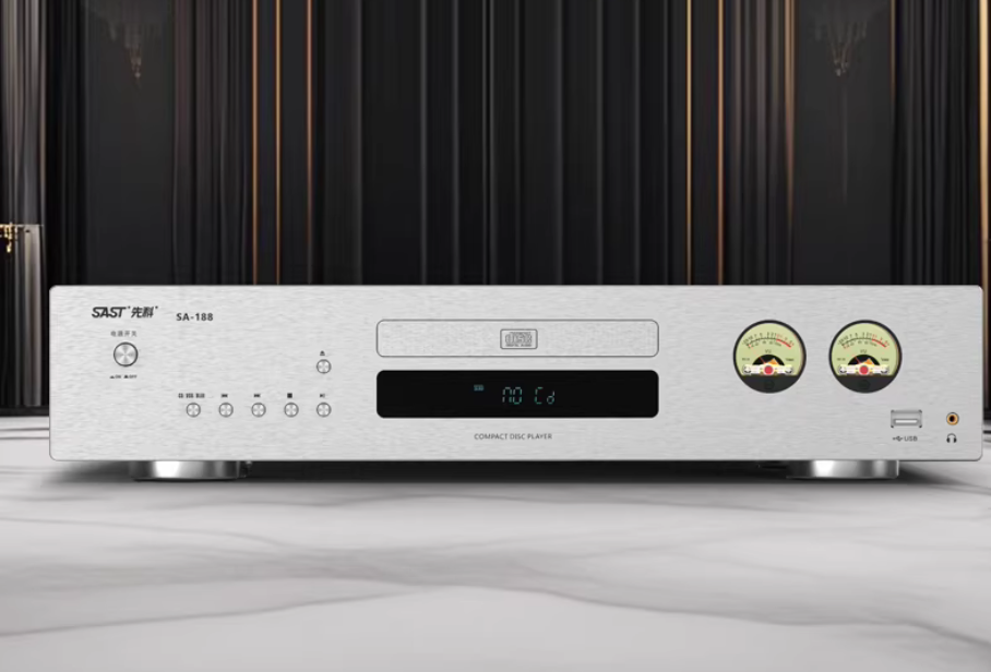 SA-188 HIFICD Player Bluetooth 5.2 SPHE8104 DAC Chip Dual VU Meters Audiophile CD Music Transport Supports Electronic Shockproof