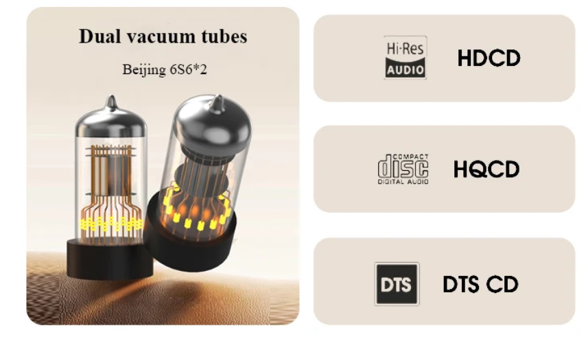 Professional HIFI Tube CD Player DTS Decoding SPH8104 Bluetooth 5.2 Audiophile Pure CD Player USB Reading Toroidal Transformer