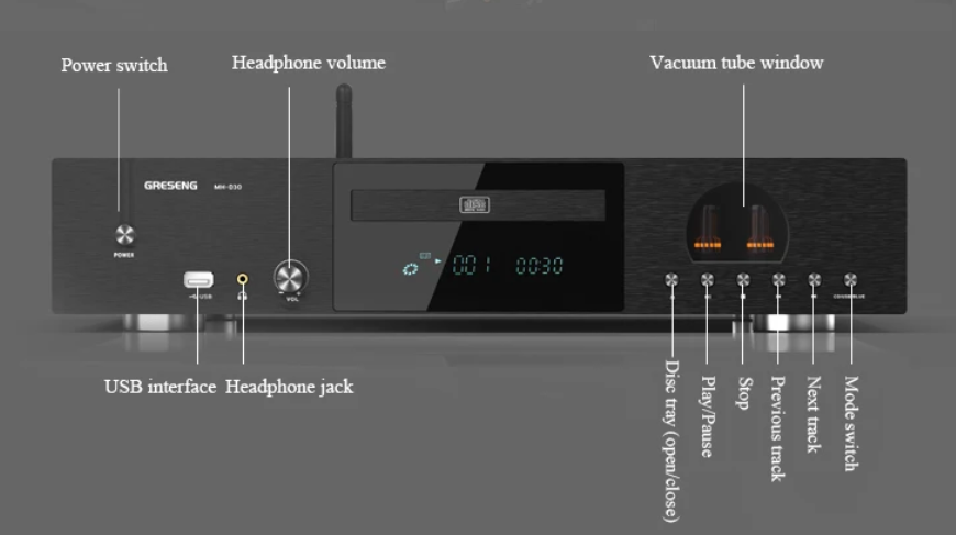 Professional HIFI Tube CD Player DTS Decoding SPH8104 Bluetooth 5.2 Audiophile Pure CD Player USB Reading Toroidal Transformer