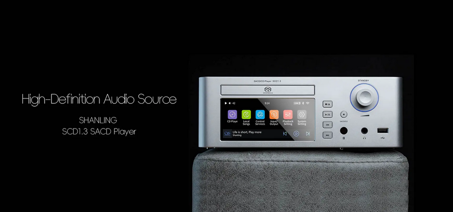 SHANLING SCD1.3 SACD CD Player Hi-Res Audio Sanyo HD870 ME1389EE system AK4499EX AK4191 DAC chips Bluetooth LDAC PCM768 DSD512