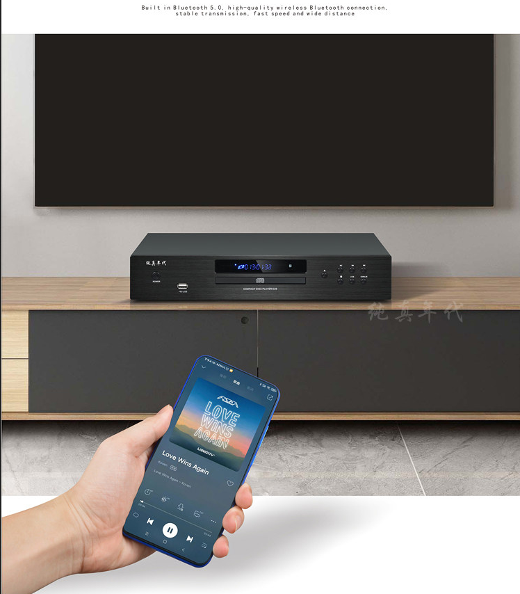 Audiophile HIFI CD Player Bluetooth 5.0 USB Lossless Music Player Balanced Digital Optical Coaxial Output DTS Music Turntable