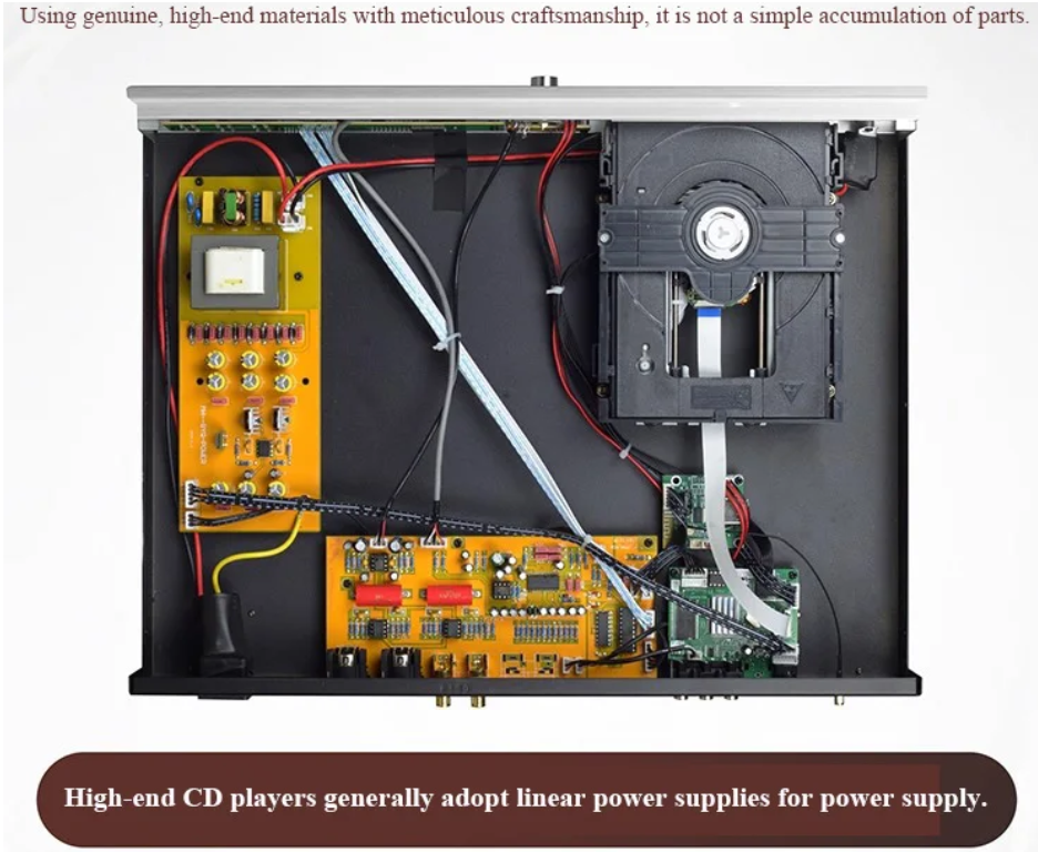 Lossless HIFI CD Player with Bluetooth 5.3 DTS Decoding DSP Sound Effects Home CD Music Player OPA2604AP Operational Amplifier