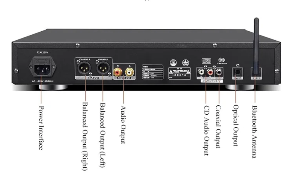 Lossless HIFI CD Player with Bluetooth 5.3 DTS Decoding DSP Sound Effects Home CD Music Player OPA2604AP Operational Amplifier