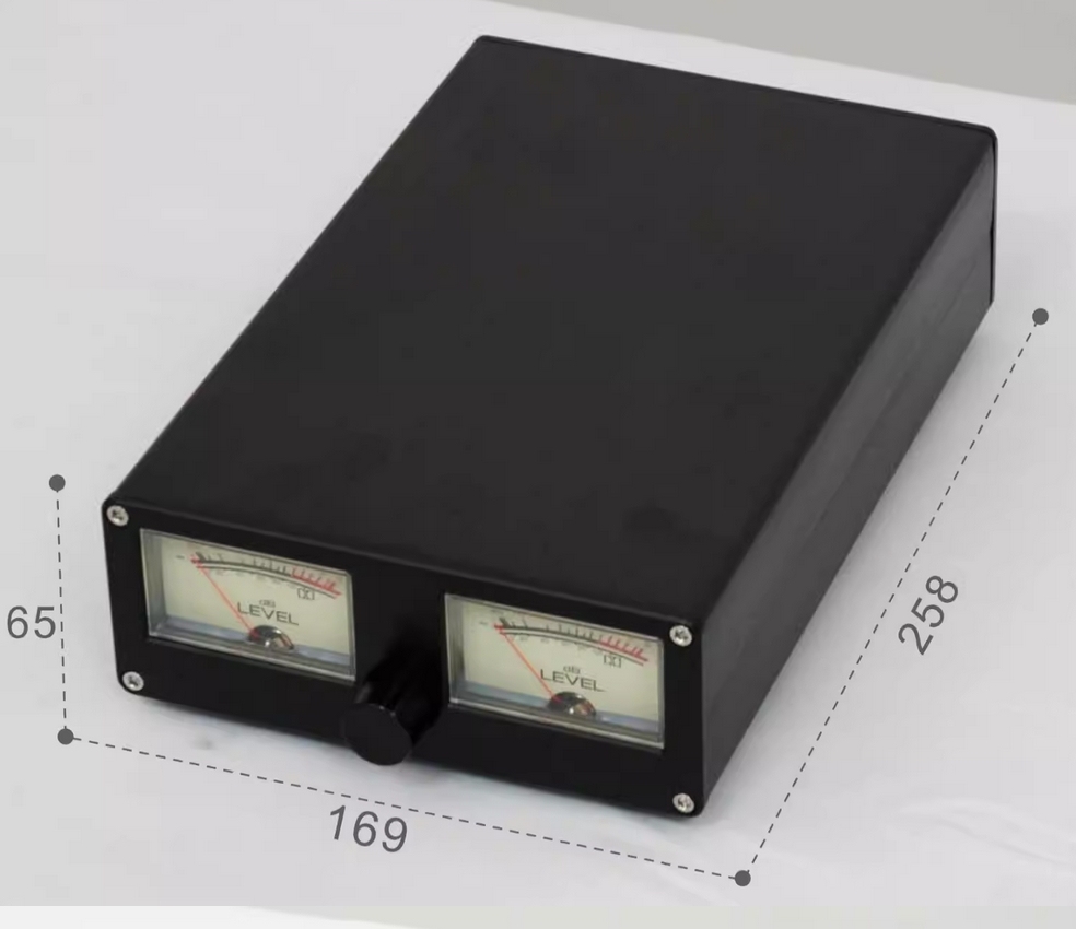 Manufacturer direct sales retro style dual VU meter aluminum chassis HIFI DIY black amplifier case