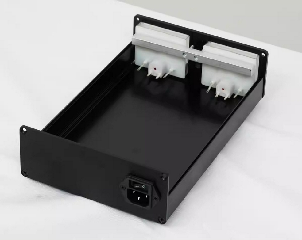 Manufacturer direct sales retro style dual VU meter aluminum chassis HIFI DIY black amplifier case