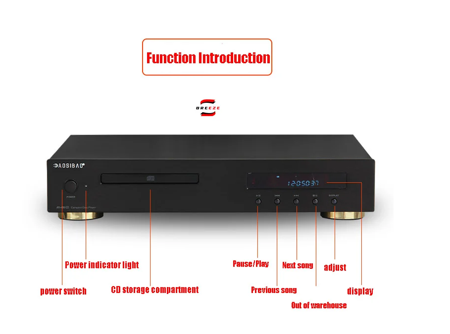 Latest Version British pure CD player, high fidelity home HiFi lossless music, USB Bluetooth, vinyl disc player