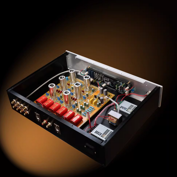 New finished  6C12 6N10  Electronic tube balanced single ended dual output digital volume HIFI preamplifier