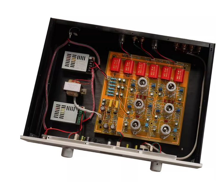 New finished  6C12 6N10  Electronic tube balanced single ended dual output digital volume HIFI preamplifier