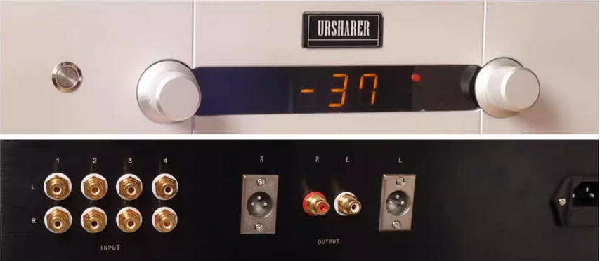 New finished  6C12 6N10  Electronic tube balanced single ended dual output digital volume HIFI preamplifier