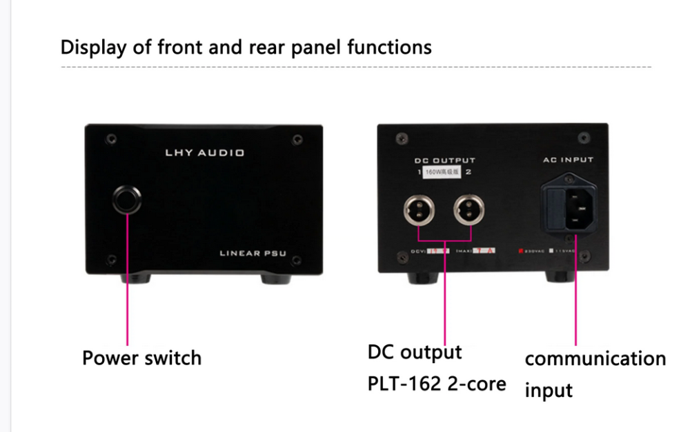 LHY AUDIO 120W/160W DC Linear Regulated Power Supply Audio 120VA Linear PSU DC 12V, 15V 19V, 24V For HDD NAS Router MAC PCHiFi