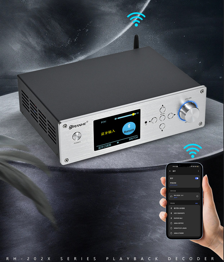 Desktop HIFI Digital Music Player Dual ES9039Q2M DAC QCC3084 Bluetooth 5.4 Decoding Music Turntable Support DSD256 DTS Decoding