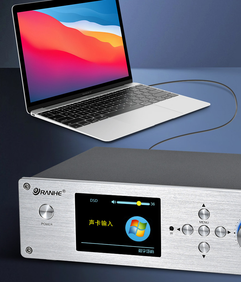 Desktop HIFI Digital Music Player Dual ES9039Q2M DAC QCC3084 Bluetooth 5.4 Decoding Music Turntable Support DSD256 DTS Decoding