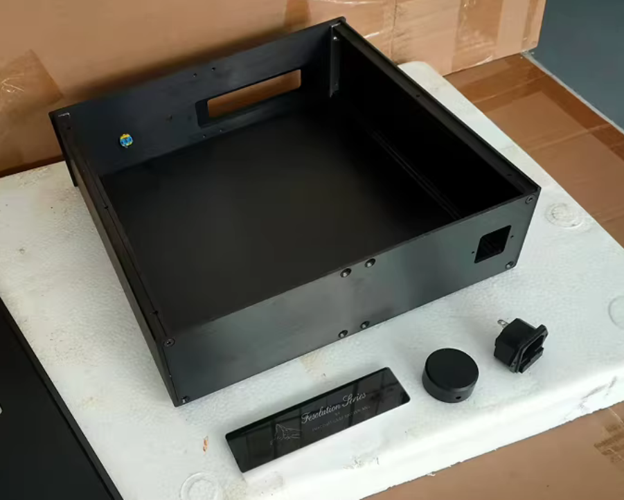 black FM amplifier Aluminum Amplifier Chassis preamplifier DIY enclosure install box 320*90*308mm or 258mm