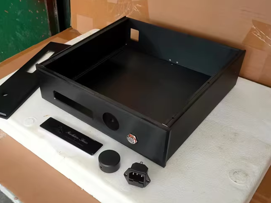 black FM amplifier Aluminum Amplifier Chassis preamplifier DIY enclosure install box 320*90*308mm or 258mm