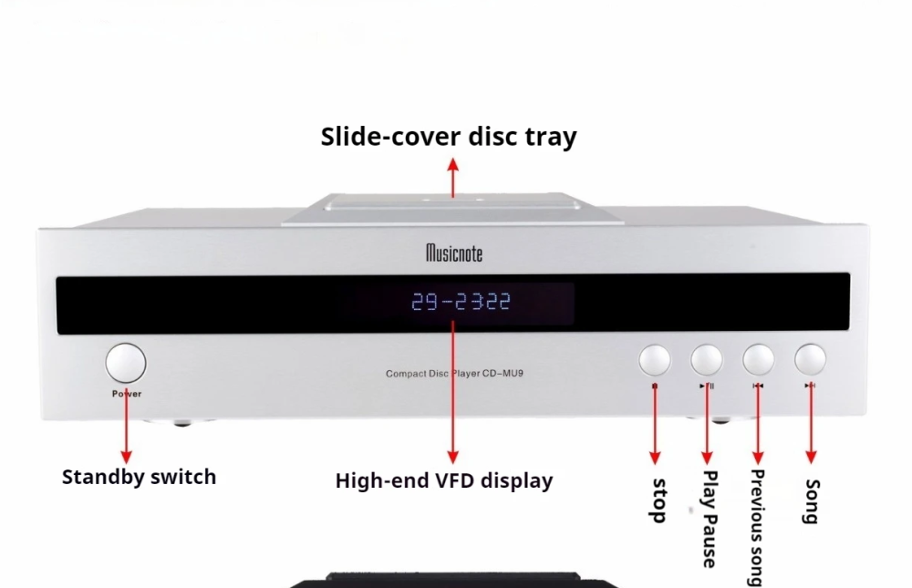 Musicnote Bluetooth 5.0 CD-MU9 Upgraded Version Professional 6H3 tube CD Player HIFI Home Player  support Digital Balance Coaxial RCA output