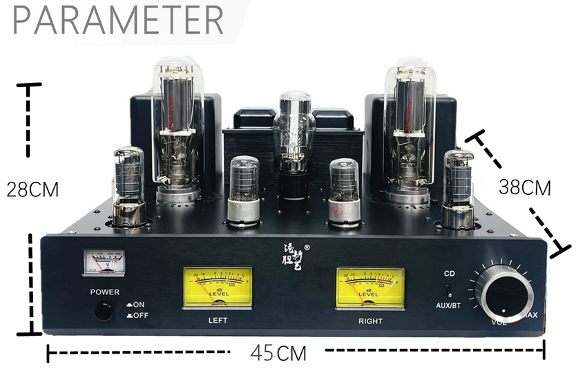 28w*2 300B+845 Vacuum Tube Amplifier Kit DIY High Power Class A Amp Bluetooth 5.0 Vu Meter HiFi Sound Amplifier