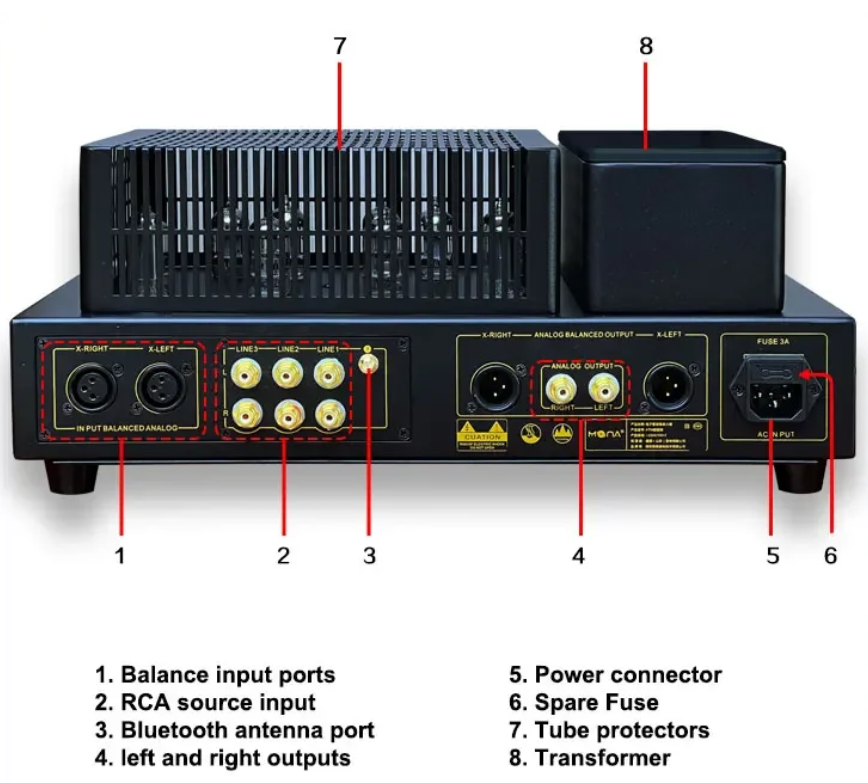 High end He Tian Mao's remote control tube preamplifier HIFI home tube power amplifier with  6N2*4 6Z4*2 ECC83*2 ECC82*2  tubes
