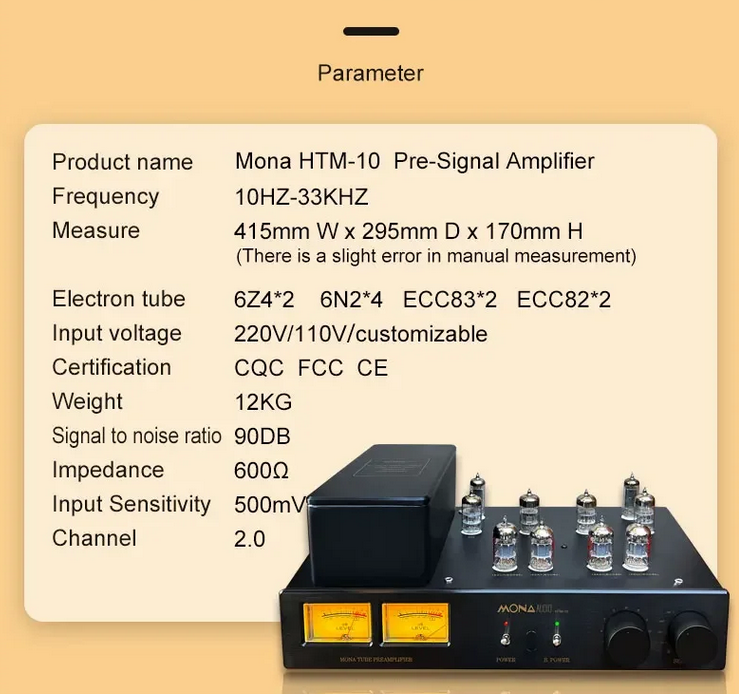 High end He Tian Mao's remote control tube preamplifier HIFI home tube power amplifier with  6N2*4 6Z4*2 ECC83*2 ECC82*2  tubes