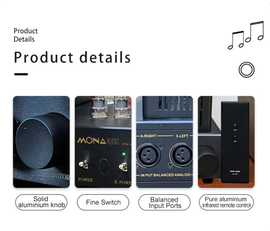 High end He Tian Mao's remote control tube preamplifier HIFI home tube power amplifier with  6N2*4 6Z4*2 ECC83*2 ECC82*2  tubes