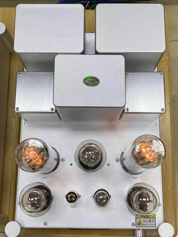 New HiFi Vacuum Tube Mono Block Power Amplifier Dual Lamps rectifier 2A3/300B push 845 Internal Silver Cable Single-end Class A