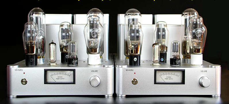 New HiFi Vacuum Tube Mono Block Power Amplifier Dual Lamps rectifier 2A3/300B push 845 Internal Silver Cable Single-end Class A