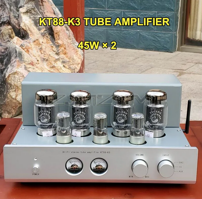 KT88 K3 Tube Fever Amplifier Home Theater Hi-Fi Audio Amplifier with Bluetooth 5.0 Audio Tube Amplifier 45W×2