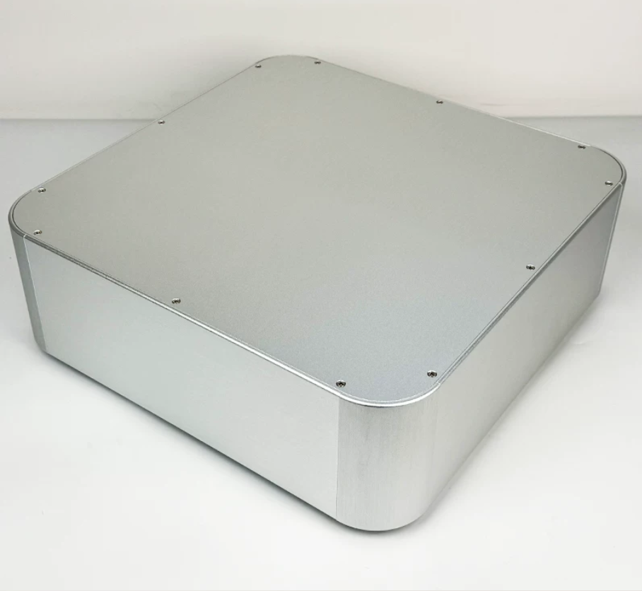 Rounded corner silver 380 full aluminum power supply power Amplifier Player Case ComputerDIY shell